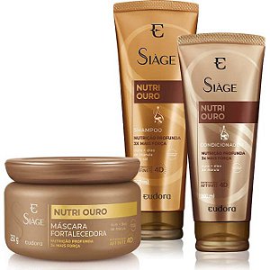 Kit Siàge Nutri Ouro Shampoo + Condicionador + Máscara