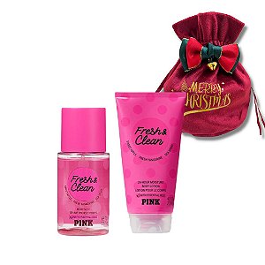 Kit Presente Pink Fresh & Clean: Body Mist 75ml + Body Lotion 75ml