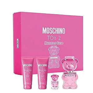 Kit Moschino Toy 2 Bubble Gum Perfume 100ml+ Body Lotion 100ml+ Gel de Banho 100ml+ Miniatura 5ml