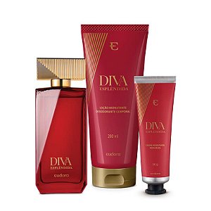 Kit Diva Esplêndida: Desodorante Colônia 100ml + Loção Corporal 200ml + Creme para Mãos 50g + Caixa Presenteável