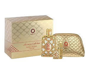 Kit Luxury Collection Royal Amber Orientica: Eau de Parfum 80ml + Miniatura 7,5ml + Refil  + Necessaire
