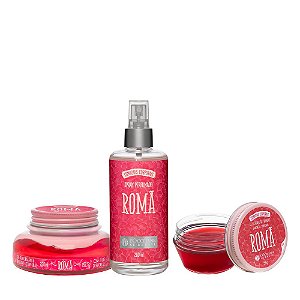 Kit Romã L'Occitane: Spray Corporal + Geleia Hidratante + Gelatina de Banho