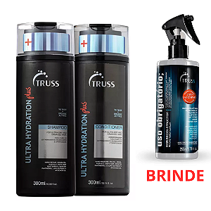 Kit Truss Ultra Hydration Plus: Shampoo 300ml + Condicionador 300ml + Uso Obrigatório 260ml