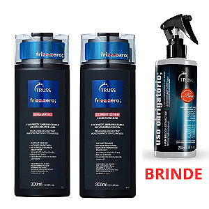 Kit Truss Frizz Zero: Shampoo 300ml + Condicionador 300ml + Uso Obrigatório 260ml