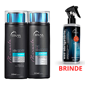 Kit Truss Miracle: Shampoo 300ml + Condicionador 300ml + Uso Obrigatório 260ml