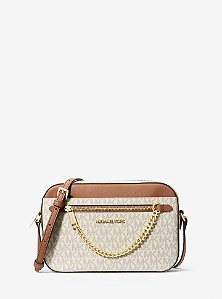 Bolsa Transversal Jet Set De Couro Vanilla Michael Kors Original