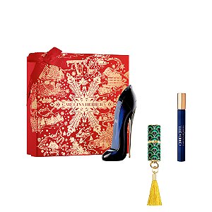 Kit Good Girl Carolina Herrera: Eau de Parfum 80ml + Travel Size 10ml + Lipstick Blur Matte 741 Nude Supreme