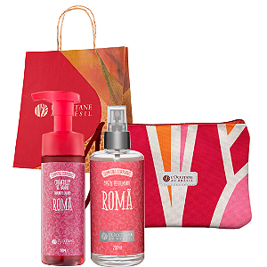 Kit Romã L'Occitane: Spray Corporal + Chantilly de Banho + Necessaire + Sacola