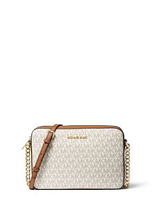 Bolsa Transversal Jet Set Lisa Vanilla c/ Marrom Michael Kors Original
