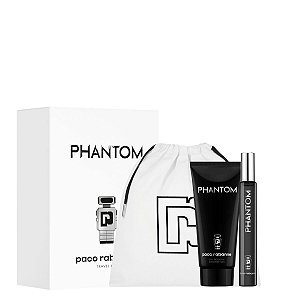 Kit Travel Size Phantom Paco Rabanne: 1 Perfume 10ml + Gel de Banho 75ml +Necessaire