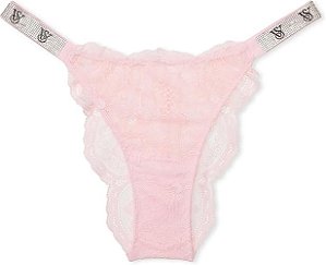 Calcinha Shine Strap Lace Victoria’s Secret - Rosa Tamanho: GG