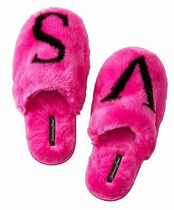 Pantufa Pink Logo Victoria's Secret - Tamanho: P