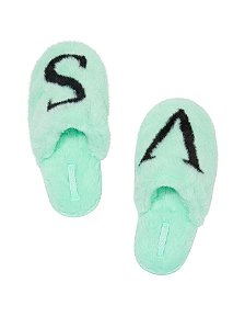 Pantufa Verde Logo Victoria's Secret - Tamanho: P