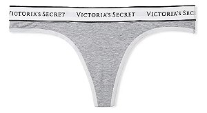Calcinha Fio Dental Cotton Cinza Victoria’s Secret Tamanho: M