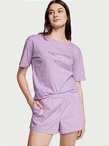 Pijama Curto Algodão Cotton Lilas Victoria’s Secret Tamanho: M