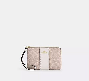 Bolsa de Pulso Corner Zip Coach Bege
