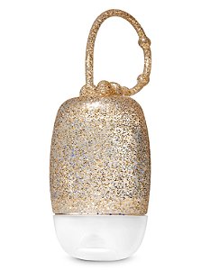 Chaveiro Porta Álcool em Gel Bath & Body Works Glitter Dourado