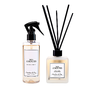 Kit Ambiente Mes Amours Cosméticos da Ray: Difusor de Varetas + Home Spray