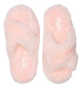 Pantufa Faux Fur Rosa Claro PINK Victoria's Secret - Tamanho: G