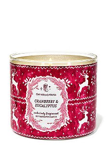 Vela Perfumada Grande Três Pavios Cranberry & Eucalyptus Bath & Body Works