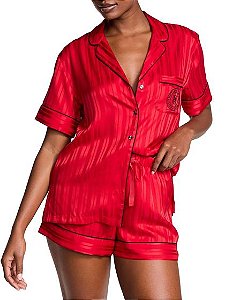 Pijama Curto Cetim Vermelho Victoria’s Secret Tamanho: L