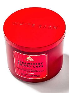 Vela Perfumada Grande Três Pavios Strawberry Pound Cake Bath & Body Works