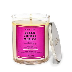 Vela Perfumada 1 Pavio Black Cherry Merlot Bath & Body Works