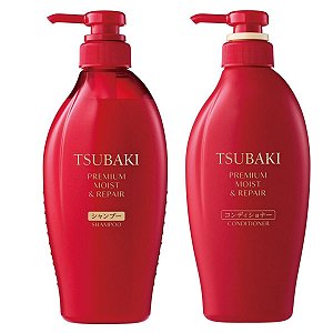 Kit Tsubaki Premium Moist Hidratação Profunda: Shampoo 450ml + Condicionador 450ml