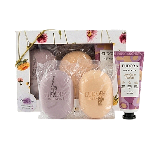 Kit Dia dos Professores Instance Ameixa e Praliné: Hidratante de Mãos 50g + 2 Sabonetes + Caixa Presenteável
