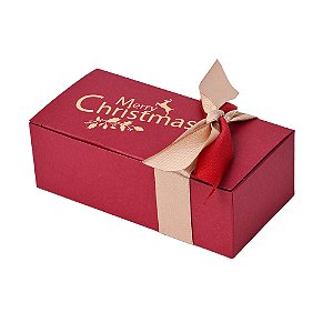 Embalagem Presenteável de Natal Vermelha 2 Laços