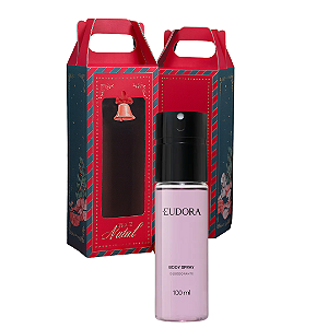 Presente Natal: Spray Corporal Eudora Roxo 100ml + Caixa Presenteável