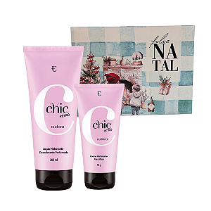 Presente Natal Chic Retrô: Hidratante Corporal 200ml + Hidratante de Mãos 50g + Caixa Presenteável