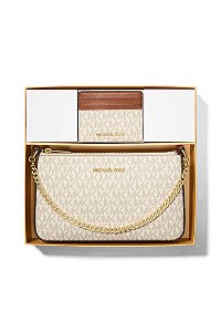 Kit Michael Kors: Bolsa Jet Set Média + Porta Cartão
