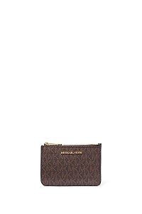 Carteira Jet Set Pequena De Poliéster cor Brown Michael Kors