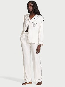 Pijama Longo Cetim Branco Victoria’s Secret Tamanho: P