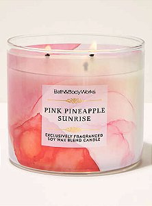 Vela Perfumada Grande Três Pavios Pink Pineapple Sunrise Bath & Body Works