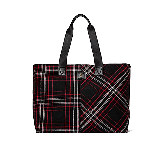 Bolsa Tote Lona Xadrez Victoria's Secret