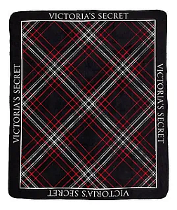 Manta Tartan Preto e Vermelho Victoria's Secret