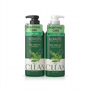 Kit Tea Tree Oil Kerasys: Shampoo 400ml + Condicionador 400ml