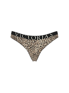 Calcinha Fio Dental Algodão com Logo Grande Leopardo Victoria’s Secret Tamanho: P