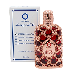 Caixa Tester Amber Rouge Orientica Eau de Parfum - Perfume Árabe Unissex 80ml