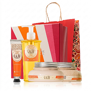 Kit Caju L'Occitane Au Bresil: Sabonete Líquido em Óleo + Creme Esfoliante + Creme Hidratante + Creme de Mãos + Caixa