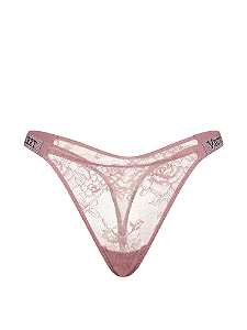Calcinha Shine Strap Lace Thong Panty Victoria’s Secret - Rosa Tamanho: P
