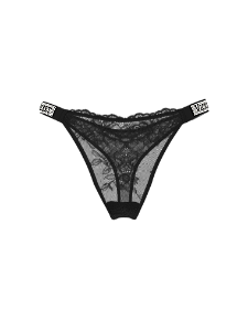 Calcinha Shine Strap Lace Victoria’s Secret - Preta Tamanho: M