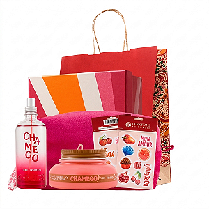 Kit Chamego L'Occitane Au Bresil: Mist Desodorante 150ml + Frappé Hidratante 200ml + Necessaire + Adesivos + Caixa