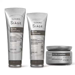 Kit Siàge Nutri Diamond: Shampoo 250ml + Condicionador 200ml + Máscara Capilar 250g