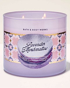 Vela Perfumada Grande Três Pavios Lavender Marshmallow Bath & Body Works