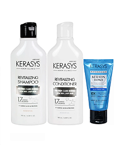 Kit Kerasys Revitalizing Rosehip Oil Duo + Silky Moisture Mask: Shampoo 180ml + Condicionador 180ml + Máscara 50ml