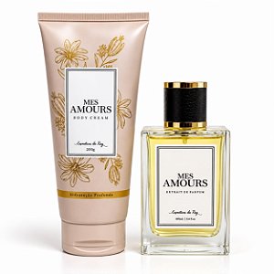 Kit Mes Amours Extrait de Parfum 100ml + Body Cream 200ml - Cosméticos da Ray
