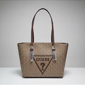 Bolsa Guess Tote Monograma Alça regulável - Café